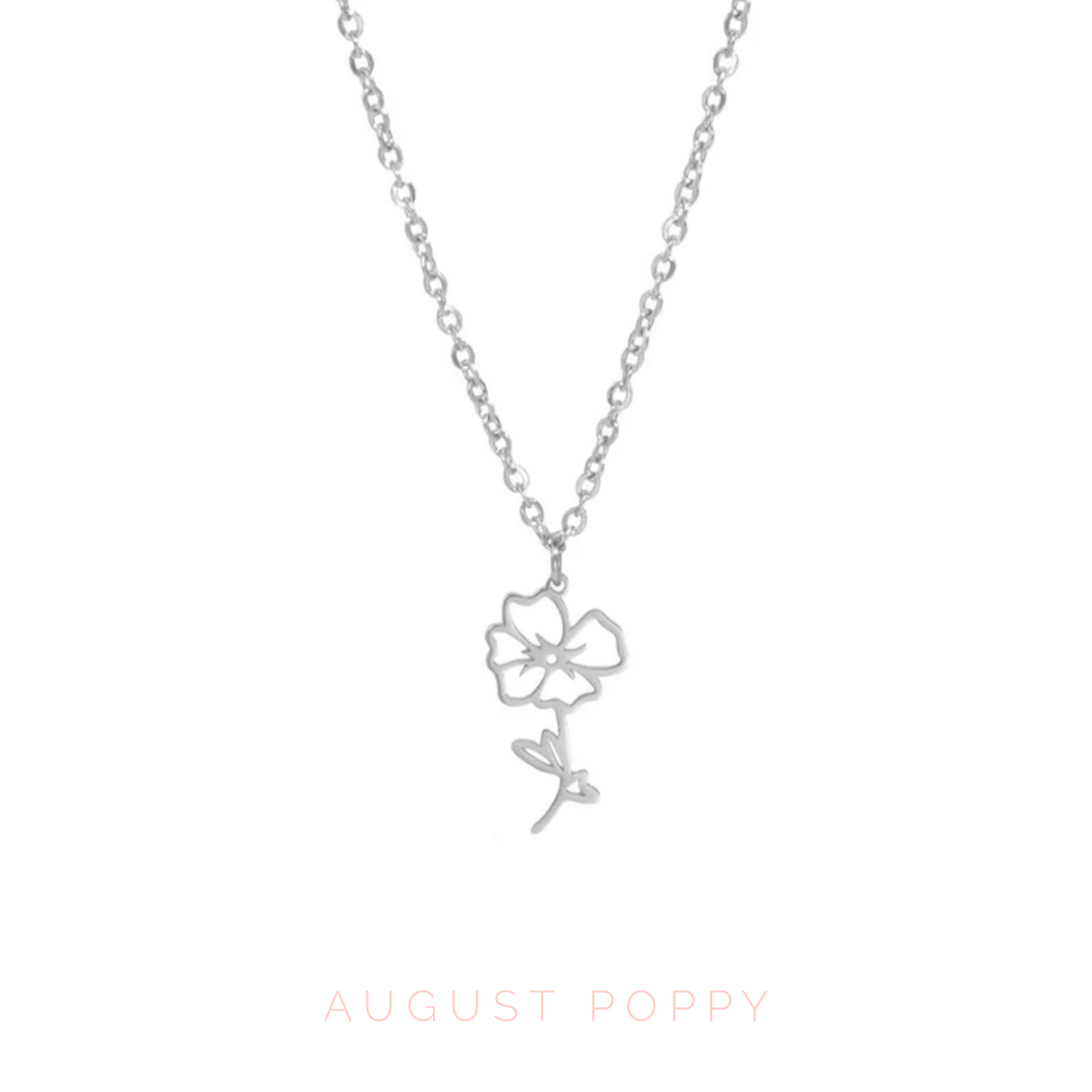 Birth Flower Charm Necklace