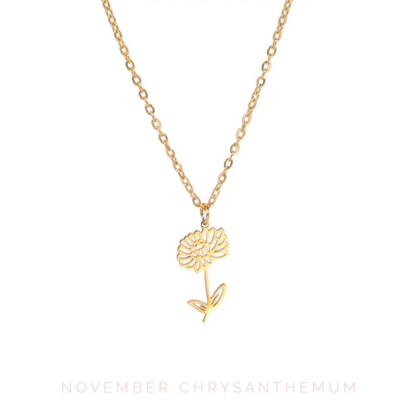 Birth Flower Charm Necklace