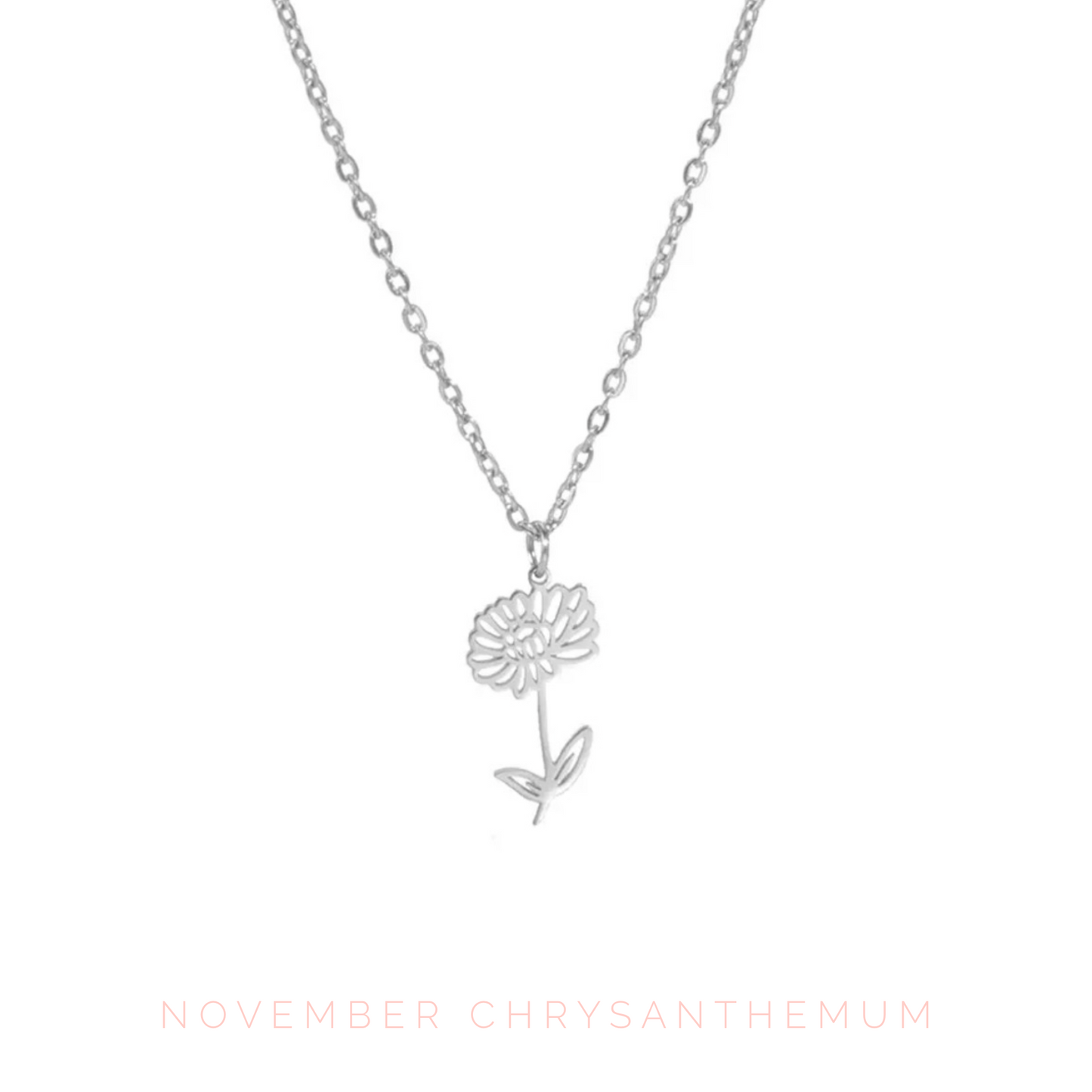 Birth Flower Charm Necklace