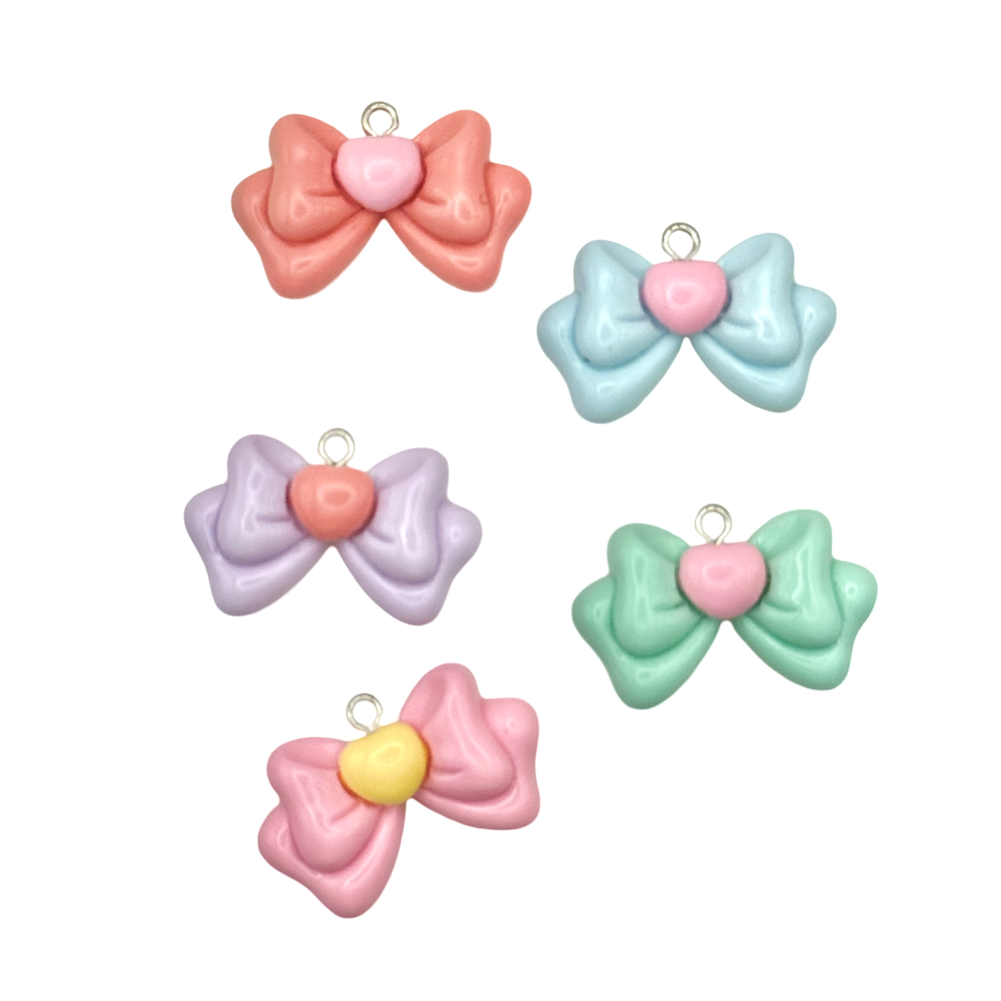 Mini Bunnie Charms Heart Bows